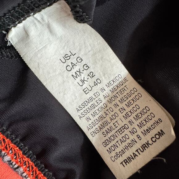 Trina Turk Retro Geometric Print Mesh Racerback Straps Sports Bra Womens L Black - Picture 7 of 10